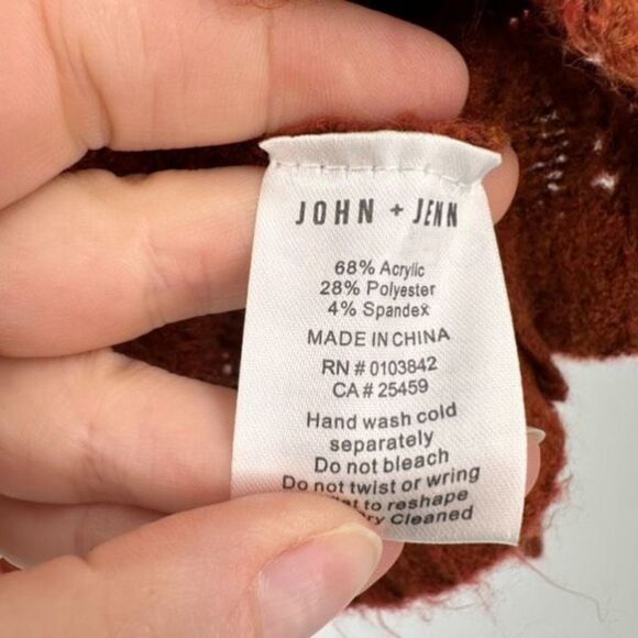 John+Jenn Women's Knit Crew Neck Long Sleeve Pullover Sweater Burst Orange Small - Picture 10 of 11